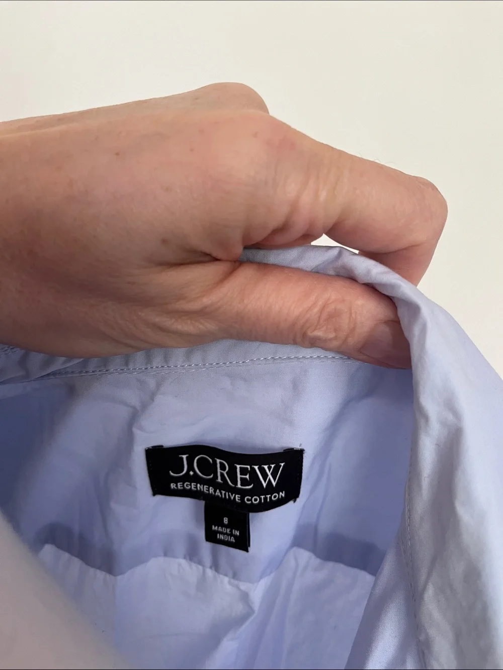 J Crew Cropped Shirt 8 Blue